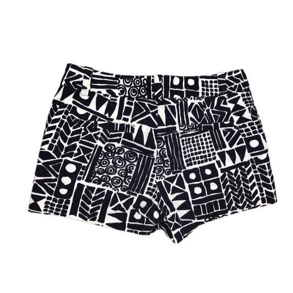 J. Crew White & Navy Blue Tiki Print Shorts - Picture 3 of 7